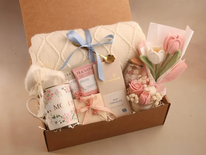 Hug In A Box, Encouragement Gift, Mom Gift Set, Hygee Gift Box, Thinking Of You Box, Cozy Care Package, Self Care Basket, Blanket Gift Box