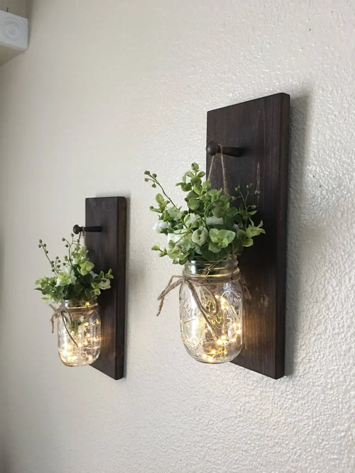 Home Decor, Mason Jar Sconces, Mason Jar Decor, Farmhouse Wall Decor, Rustic Wall Decor, Home Decor, Farmhouse Living Room Decor, Sconce